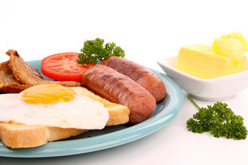Breakfast on a white background
