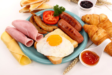 Breakfast on a white background