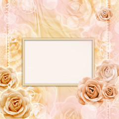 Beautiful Roses Background with frame