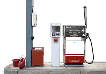 filling station in white back