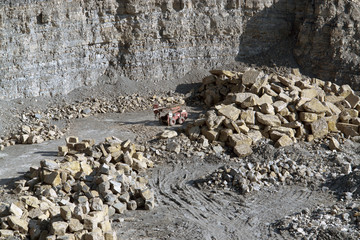 working machine in a quarry