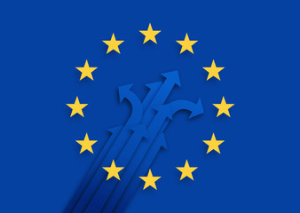Europa *** EU-Sternenbanner + Richtungsfeile © beugdesign