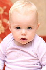 Closeup portrait of pretty baby girl