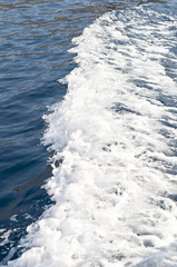 Cruise ship wake or trail in the ocean