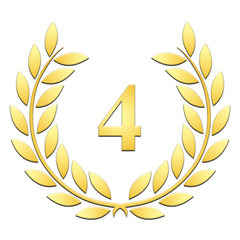 Lauriers 4 ans or en relief