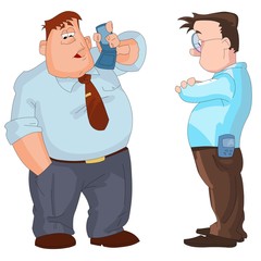 Businessmen with mobile phones. Vector.