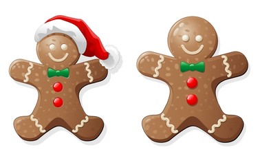 Natale Biscotto Pupazzo-Gingerbread Man Cookie-Vector