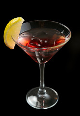 red martini on the ice