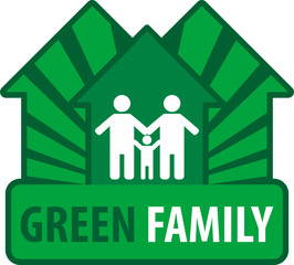 Green family sign, vector illustration