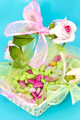Panier de dragées décoré