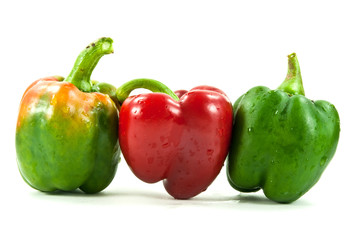 Fresh sweet pepper shot on white background.