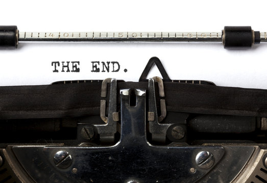 The End, written on old typewriter