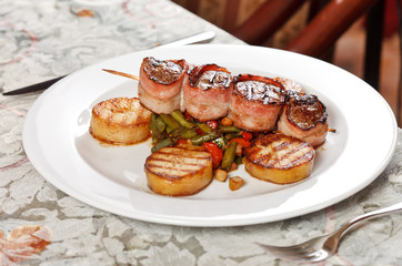 Grilled meat  with vegetables