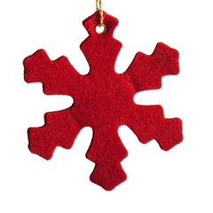 Red felt Snowflake for decoration of Christmas tree