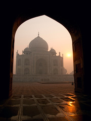 The beautiful Taj Mahal in the morning, Agra - India