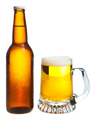Beer isolated on white