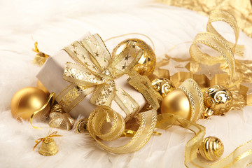 Gold Christmas balls