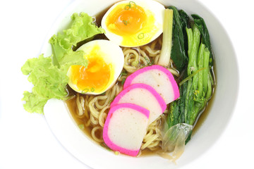 noodle ranmen Japanese food isolated in white background
