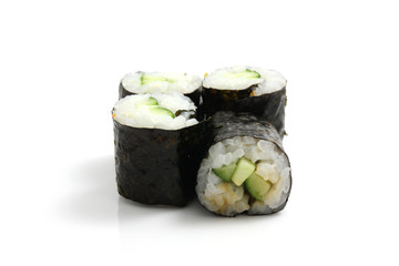 Maki Rolls isolated in white background