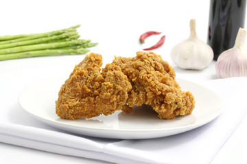 chicken fry isolated in white background