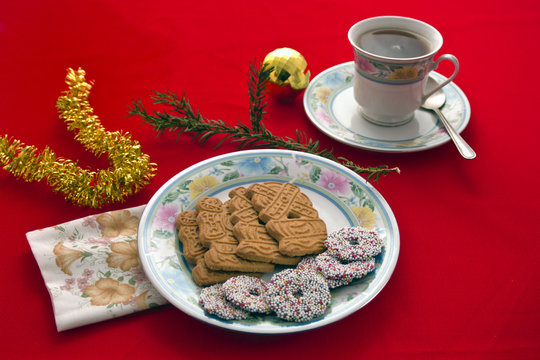 Tea And Chrsitmas Biscuits