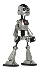 Fototapeta premium funny robot in power pose side view