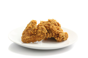 chicken fry isolated in white background