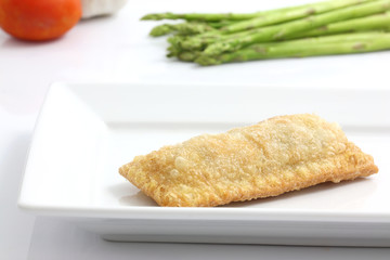 vegetable pie isolated in white background