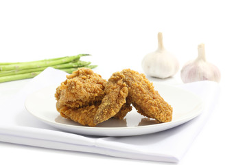 chicken fry isolated in white background