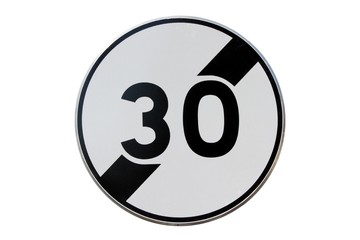 Panneau de fin de limitation de vitesse à 30 km/h