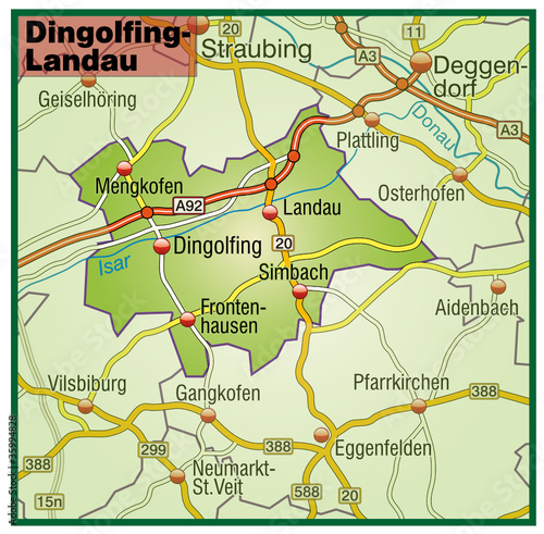 "Landkreis Dingolfing Landau in SVG V5" Stockfotos und lizenzfreie