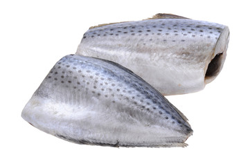 raw fish on white