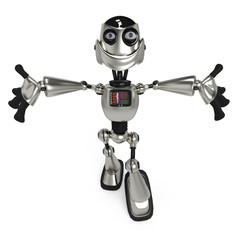 funny robot in give me a hug up view