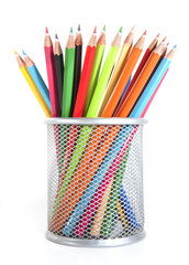 Colour pencils in the basket