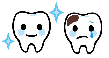 歯のキャラクター(良い歯と虫歯)