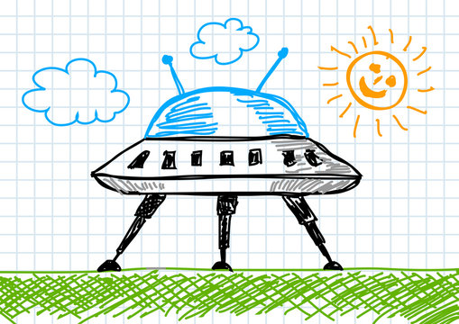 Drawing of spacecraft