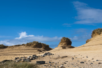 Landscape, Sand dunes, Wind sculped, Traigh Mhor beach