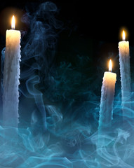 art  background with candles for a Halloween party