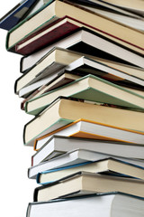 Stack of books isolated on white background