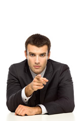 Businessman pointing at you