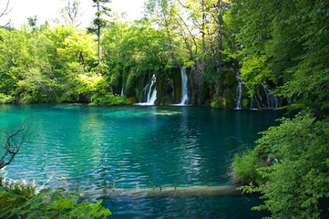 Beautiful lake in forest, Plitvice, Croatia