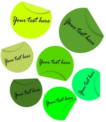 Set of a green found stickers