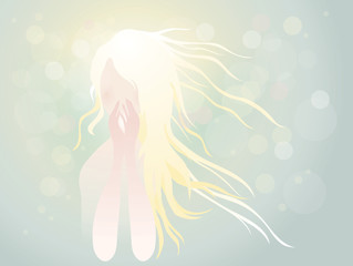 Impression Woman / Angel girl in sparkling sky