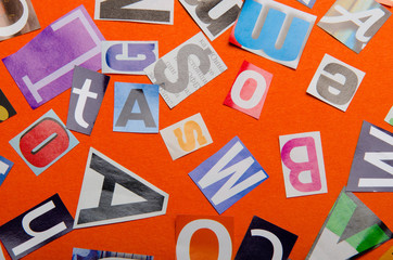 Cut letters from newspapers and magazines