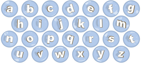 Font with lower case letters in bubbles