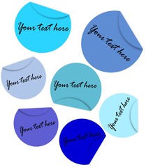 Set of a blue round stickers