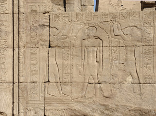 relief at the Temple of Edfu in Egypt