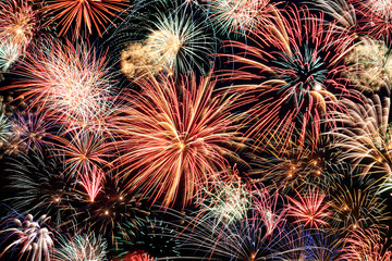 Fototapeta premium Multicolored fireworks horizontal