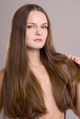 Naklejka premium Long Hair Beauty