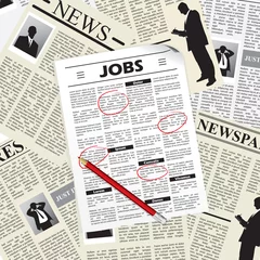 Cercles muraux Journaux Recherche d& 39 un emploi